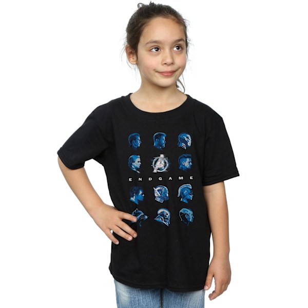 Marvel Girls Avengers Endgame Character Lineup Bomull T-shirt 1 Black 12-13 Years