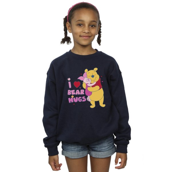 Disney Girls Winnie The Pooh Mum Best Hugs Sweatshirt 3-4 år Navy Blue 3-4 Years
