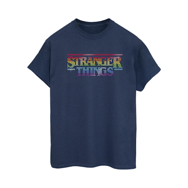 Netflix Dam/Kvinnor Stranger Things Rainbow Dot Logo Bomull B Navy Blue S