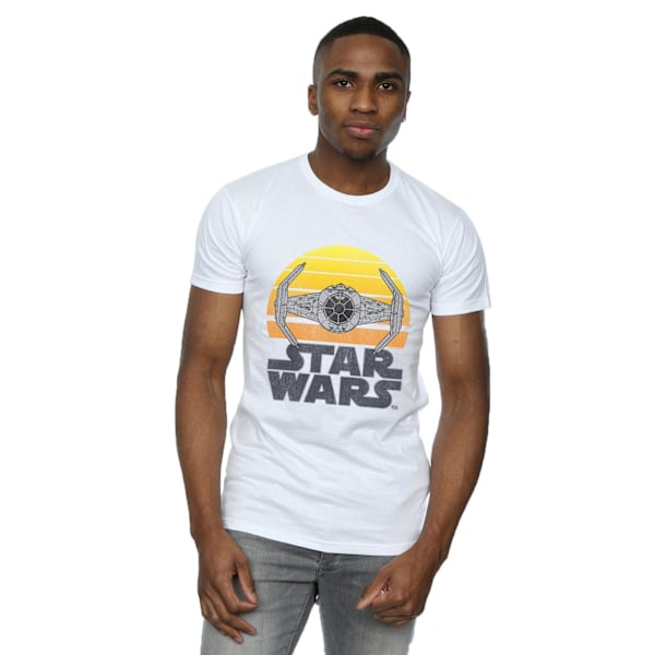 Star Wars T-shirt för män med TIE Fighter i solnedgång, 3XL, vit White 3XL