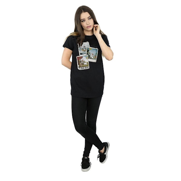 Frozen Dam/Damer Olaf Polaroid Bomull Boyfriend T-Shirt S B Black S