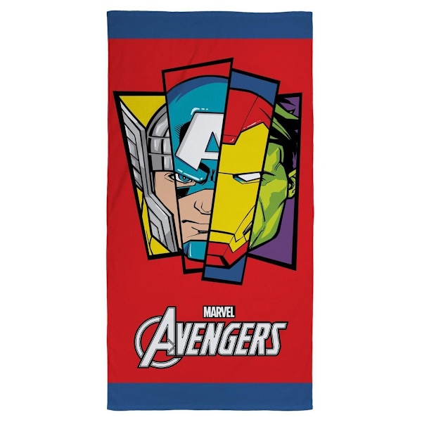 Marvel Avengers Badge Bomull Strandhandduk En Storlek Röd/Multifärgad Red/Multicoloured One Size