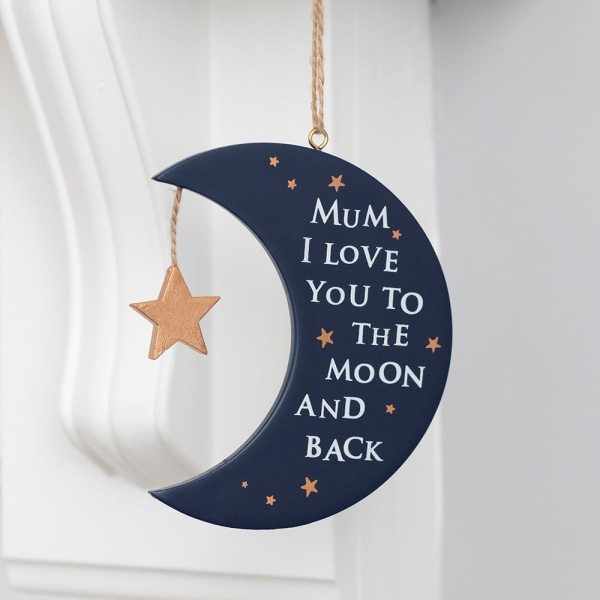 Något annat Mamma I Love You Moon Plaque One Size Navy/Go Navy/Gold One Size