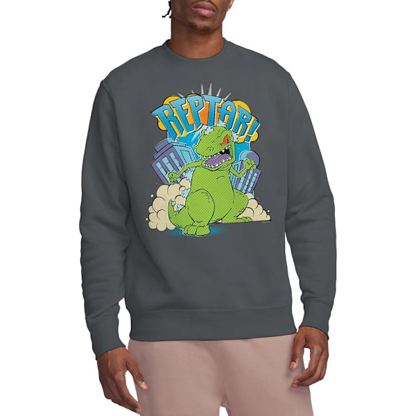 Rugrats Unisex Vuxen Stampa Reptar Sweatshirt M Gråmelerad Charcoal M