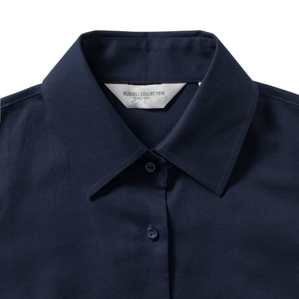 Russell Collection Dam Kortärmad Lättskött Oxford Bright Navy S