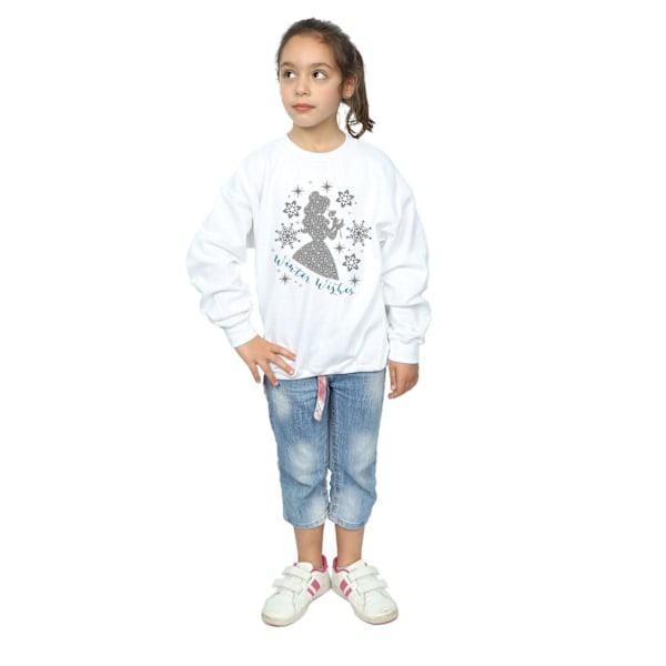 Disney Princess Girls Belle Vinter Silhouette Sweatshirt 7-8 År White 7-8 Years