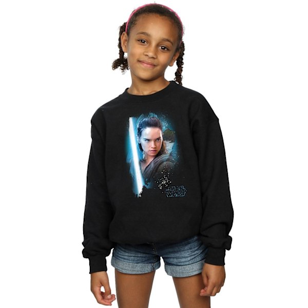 Star Wars Girls The Last Jedi Rey Borstad Sweatshirt 7-8 År Black 7-8 Years