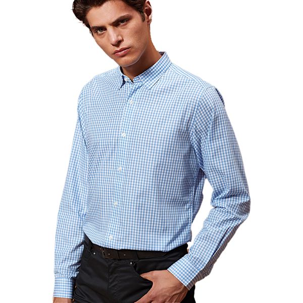 Premier Herr Maxton Check Långärmad Skjorta M Ljusblå/Vit Light Blue/White M