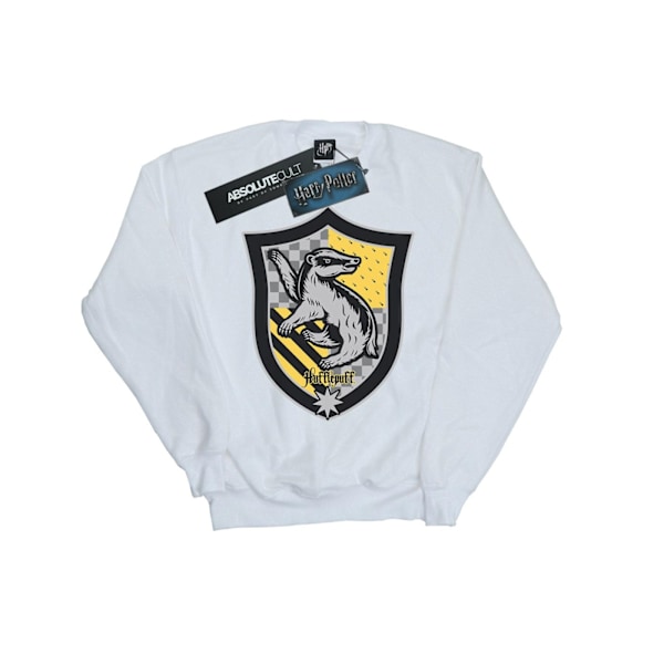 Harry Potter Dam/Kvinnor Hufflepuff Crest Flat Sweatshirt M W White M