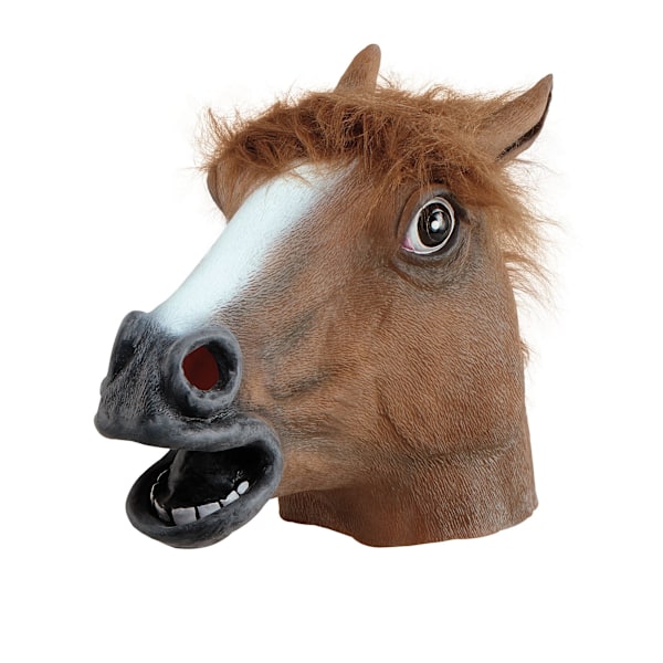 Bristol Novelty Unisex Häst Gummi Huvud Mask En Storlek Brun/Vit Brown/White/Black One Size