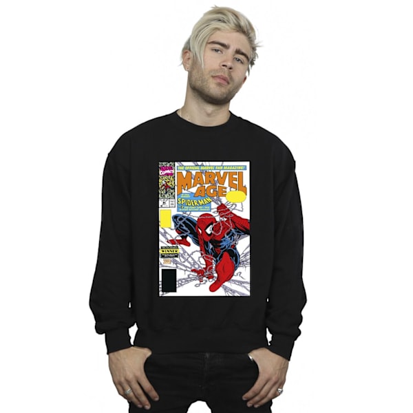 Marvel Mens Spider-Man Marvel Age Comic Cover Sweatshirt XL Svart Black XL