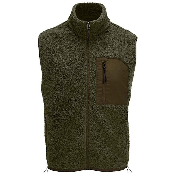 SOLS Unisex Adult Fury Sherpa Body Warmer XL Army/Dark Army Army/Dark Army XL