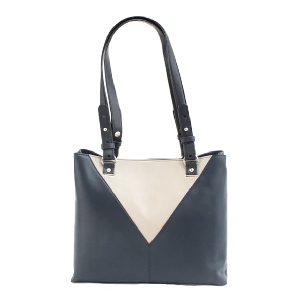 Eastern Counties Leather Alice Kontrastpanel Läder Handväska O Navy/Ivory One Size