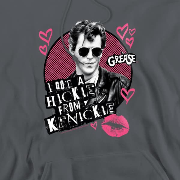 Grease Herr Kenickie Hoodie S Kolgrå Charcoal S