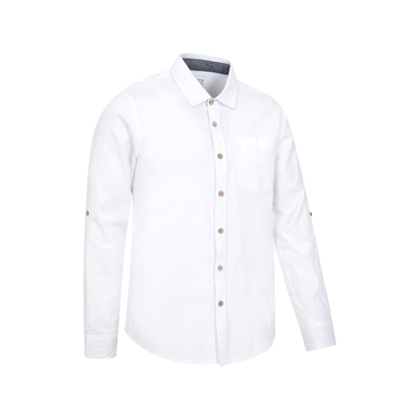 Mountain Warehouse Herr Kokos Textured Långärmad Skjorta XL White XL