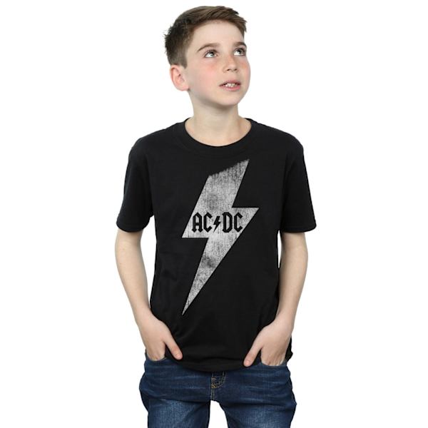 AC/DC Pojkar Lightning Bolt Bomulls T-Shirt 7-8 År Svart Black 7-8 Years