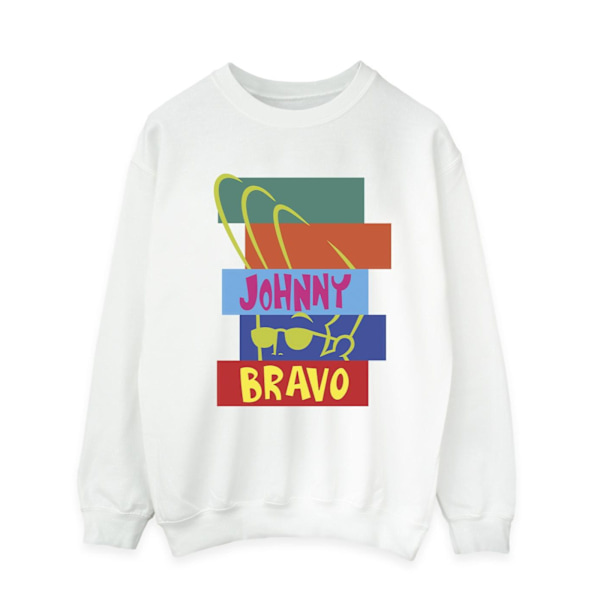 Johnny Bravo Herr Rectangle Pop Art Sweatshirt M Vit White M