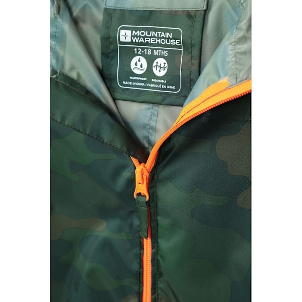 Mountain Warehouse Baby Camo Vattentät Regnställ 6-9 Månader Khaki Khaki 6-9 Months