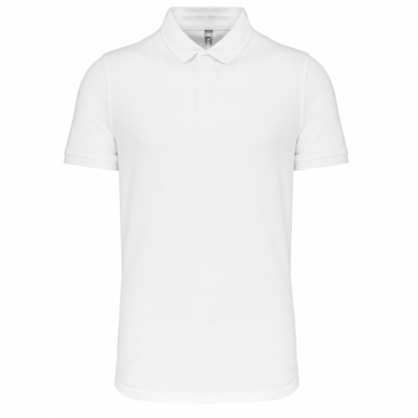 Kariban Herr Piqué Stud Front Polo Shirt XL Vit White XL