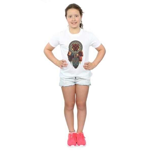 Marvel Girls Black Panther Totem Bomull T-shirt 12-13 år Vit White 12-13 Years