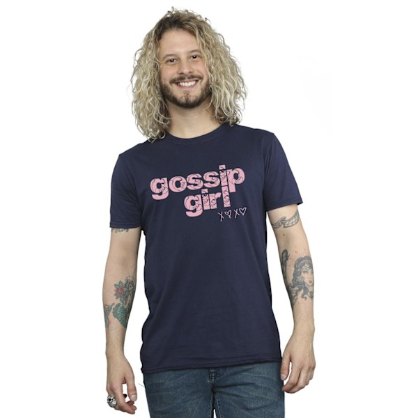 Gossip Girl Herr Swirl Logo T-Shirt 3XL Marinblå Navy Blue 3XL