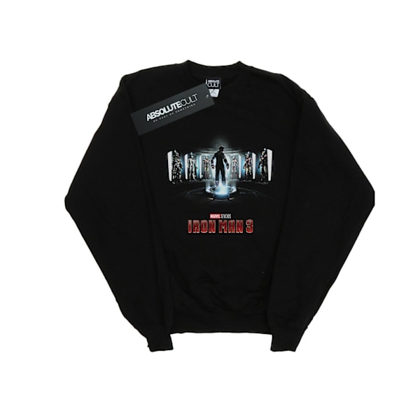 Marvel Studios Dam/Kvinnor Iron Man 3 Poster Sweatshirt M Svart Black M