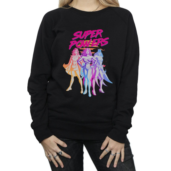 DC Comics Dam/Dam Super Powers Neon Tropics Sweatshirt M Black M