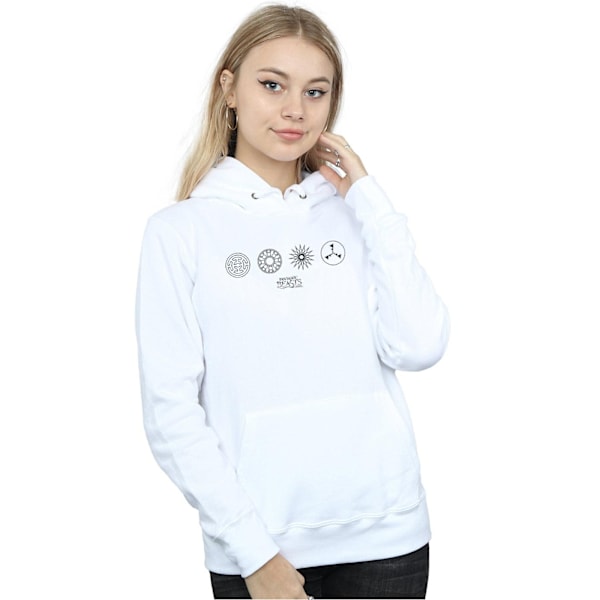 Fantastiska vidunder Kvinnor/Damer Cirkulära ikoner Hoodie S Vit White S