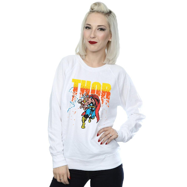 Marvel Dam/Kvinnor Thor Pixelated Sweatshirt XXL Vit White XXL