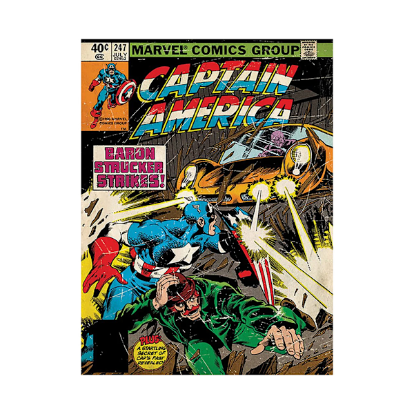 Captain America Baron Strucker Strikes Canvas Print 80cm x 60cm Multicoloured 80cm x 60cm