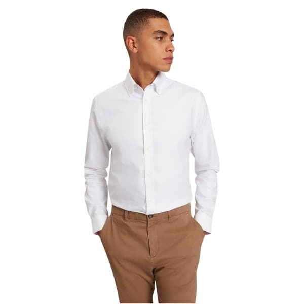 Ted Baker Herr Oxford Regular Långärmad Button-Down Skjorta XL White XL