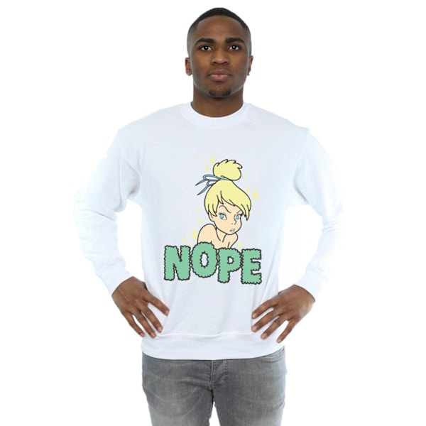 Disney Mens Tinker Bell Nope Sweatshirt XL Vit White XL