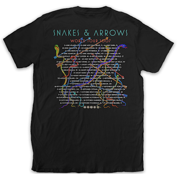 Rush Unisex Adult Snakes & Arrows Tour 2007 T-Shirt XL Svart Black XL