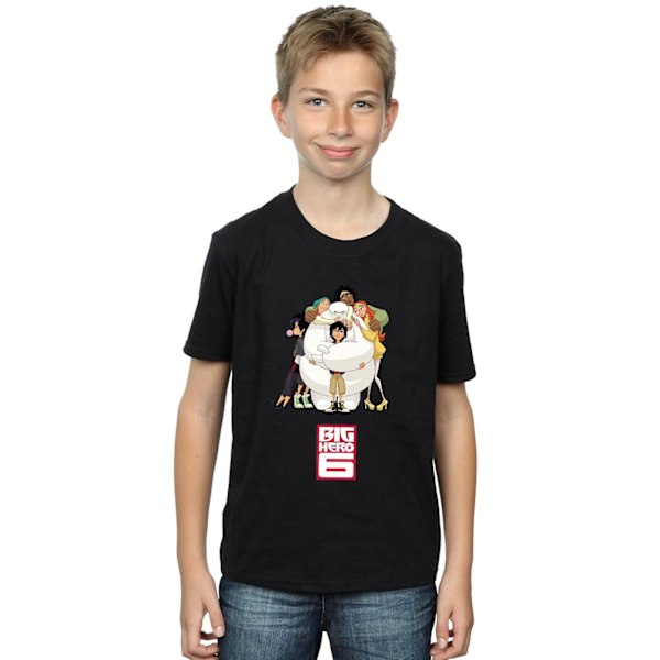 Big Hero 6 Pojkar Baymax Kram Bomull T-shirt 7-8 År Svart Black 7-8 Years