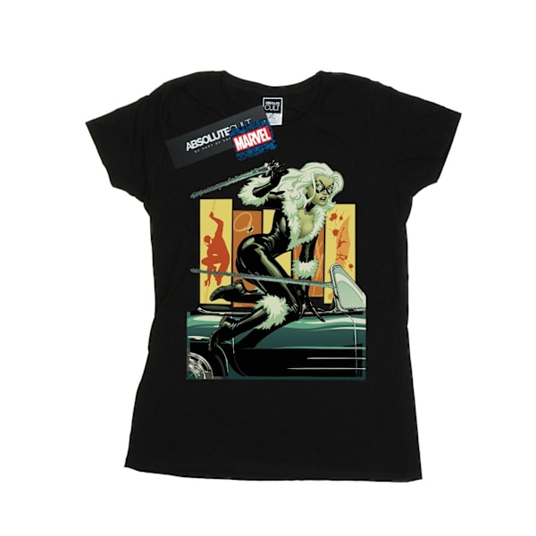 Marvel Womens/Ladies Black Cat Car Bomull T-shirt XL Svart Black XL