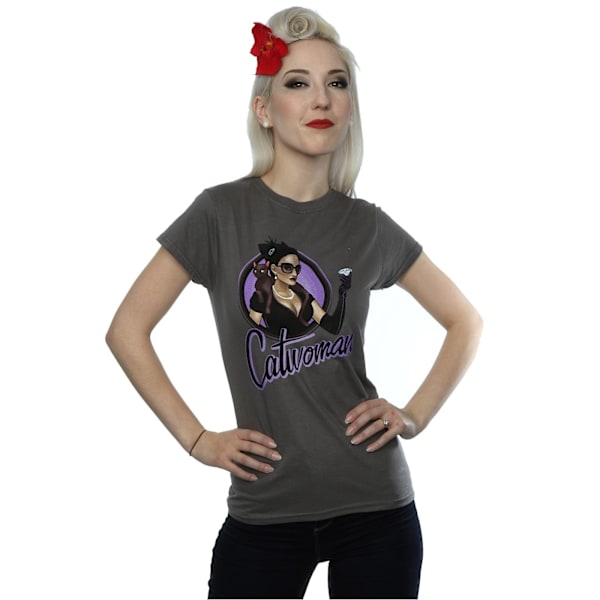 DC Bombshells Damkattor Heather T-shirt L Charcoal Charcoal L