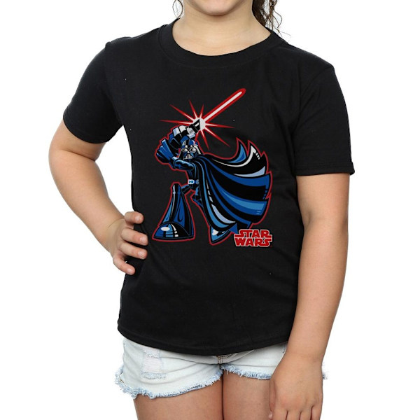 Star Wars T-shirt i bomull med Darth Vader-motiv för flickor, 7-8 år Black 7-8 Years