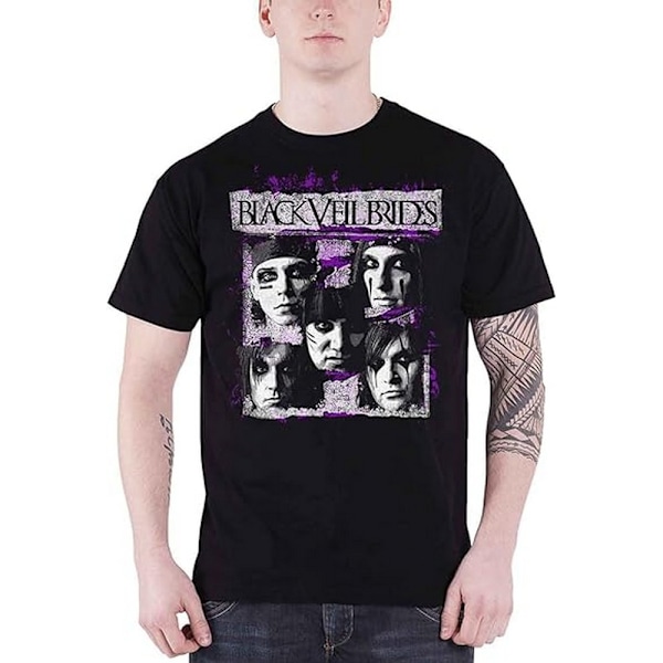 Black Veil Brides Unisex Vuxen Grunge Faces Bomull T-shirt M Svart Black M