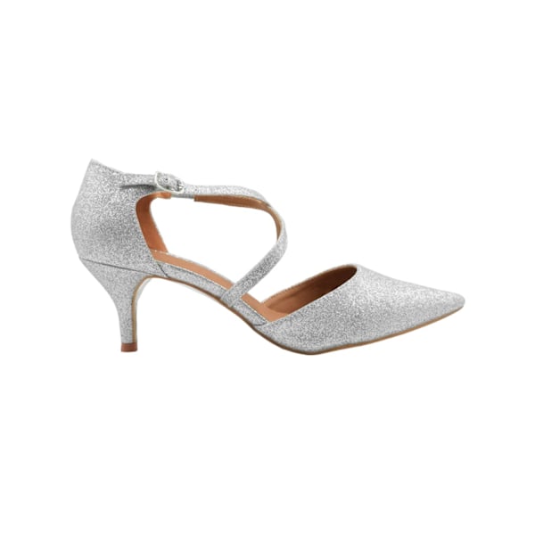 Where's That From Dam/Damer Kennedi Glitter Crossover Strap Silver 3 UK