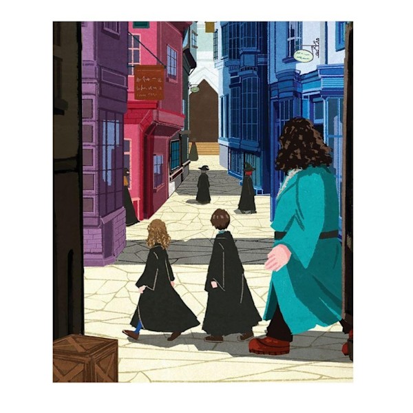 Harry Potter Ser fram emot Diagon Alley Papprint En Storlek Multicoloured One Size