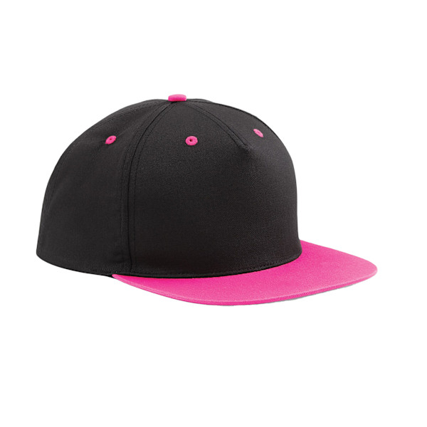 Beechfield Unisex Adult Contrast 5 Panel Snapback Cap One Size Black/Fuchsia One Size