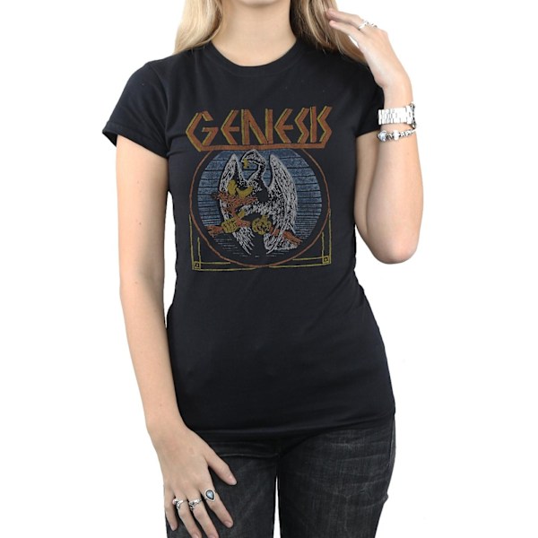 Genesis Womens/Ladies Distressed Eagle Bomull T-shirt L Svart Black L