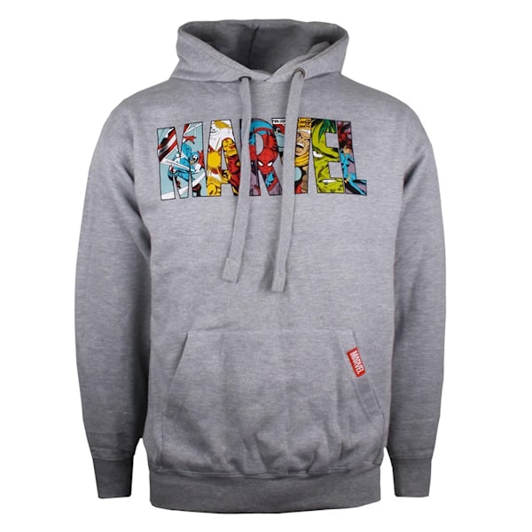 Marvel Herrkaraktärer Logotyp Hoodie M Sports Grey Sports Grey M