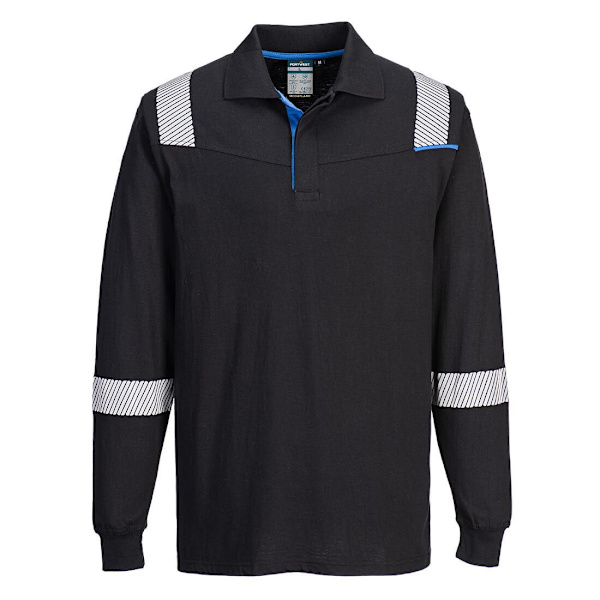 Portwest Unisex Vuxen WX3 FR Modaflame Långärmad Pikétröja Black S