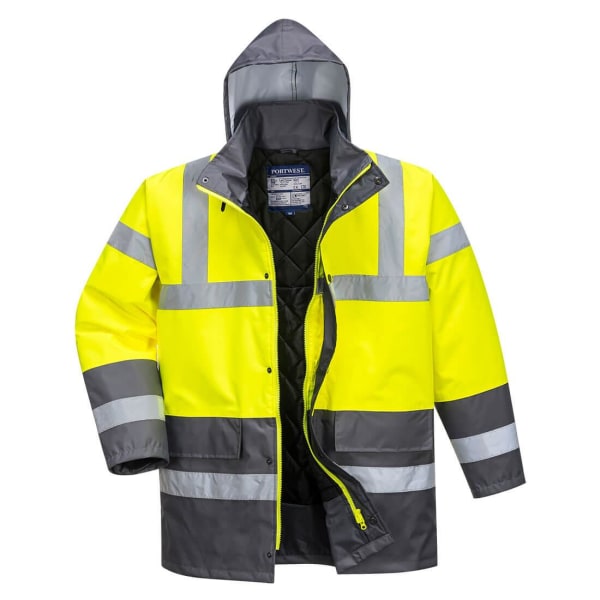 Portwest Mens Contrast Hi-Vis Vinter Traffic Jacket L Gul/Gr Yellow/Grey L