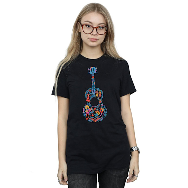 Disney Dam/Damer Coco Gitarr Mönster Bomull Boyfriend T-Shi Black XXL