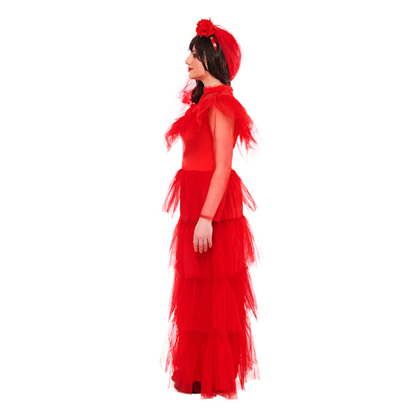 Beetlejuice Kvinno/Damklänning Lydia Deetz Bröllopskostym L R Red L