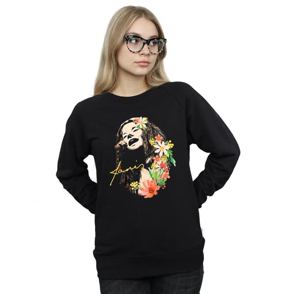 Janis Joplin Dam/Dam Blommig Mönstrad Tröja M Svart Black M