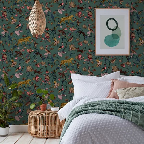 Furn Wildlings Tapet One Size Juniper Green Juniper Green One Size
