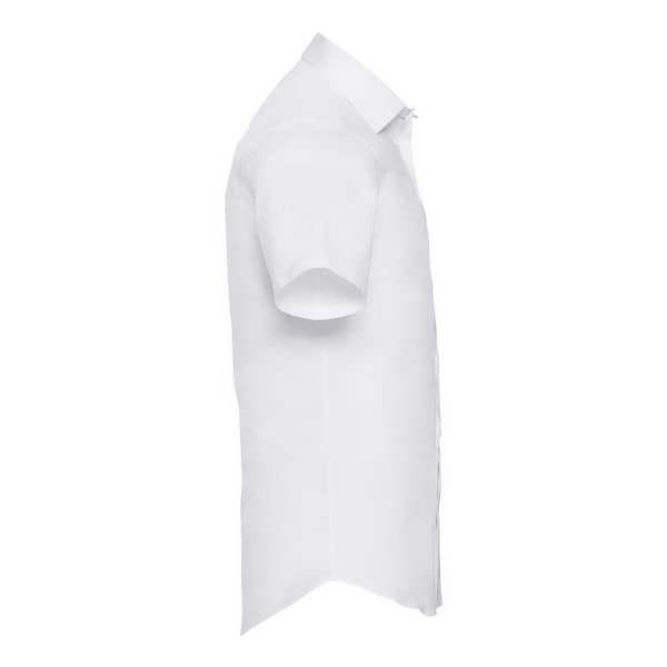Russell Collection Herr Easy-Care Fitted Kortärmad Skjorta 15 White 15.5in